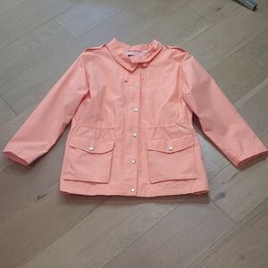 EUC Talbots Rain Jacket Women's sz 14 Peach Water Resistant Anorak Full Zip